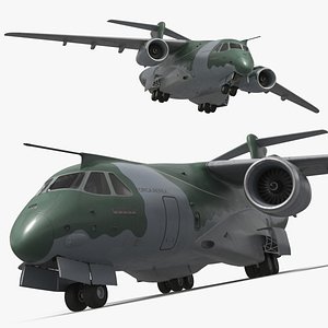 Embraer C 390 Tactical Transport Aircraft Camouflage 3D model