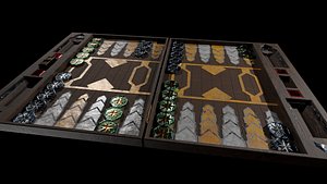 Fantasy - Dwarven Backgammon Board - Opened