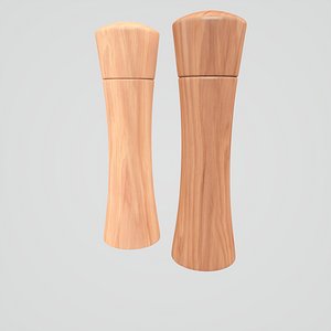 3D wooden salt pepper