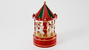 3D Christmas Carousel Toy 3D Model