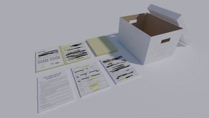 Crime Police Investigation Documents Folders and Cardboard Box