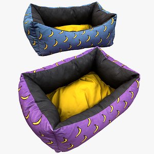 Dog Cat Pet Bed Banana Print 3D model