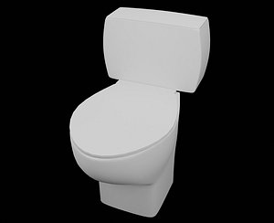 3D toilet bathroom low-poly