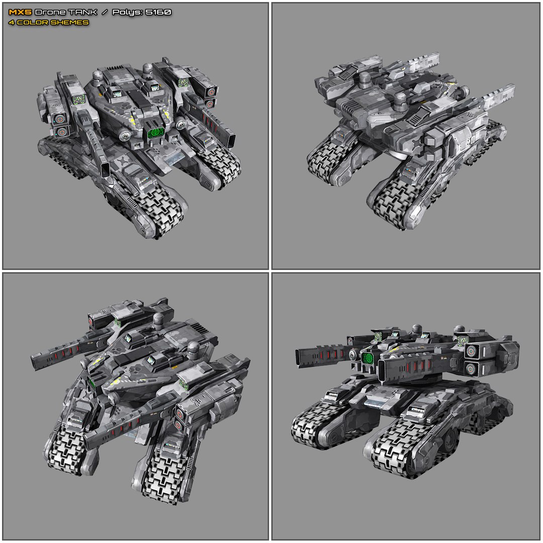 Scifi Drone Tank Mx5 3D - TurboSquid 1204083