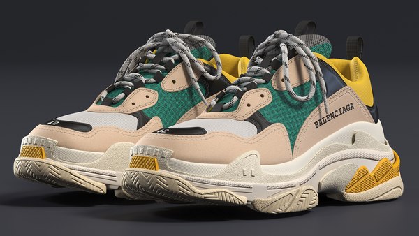 Balenciaga Ugly Sneakers Yellow 3D model - TurboSquid 1957829