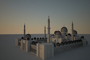 zayed mosque abu dhabi 3d model
