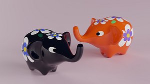 3D Ceramic Elephant Figure model