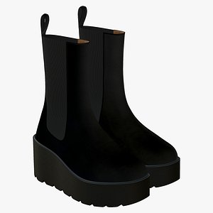 3D Velvet Leather Boots Womens model