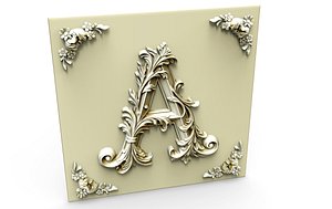 Elegant Ornamental Letter A 3D model