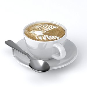 3D Cappuccino Cup v7 model
