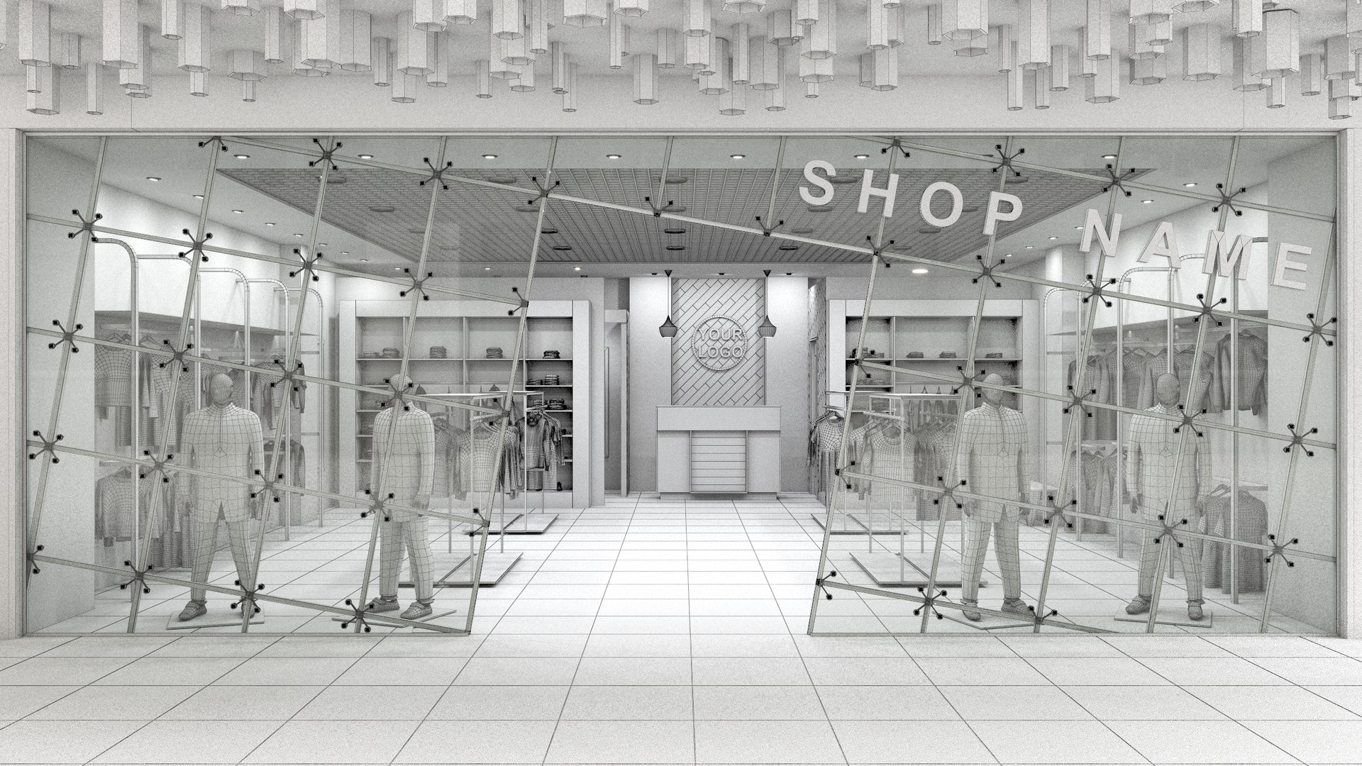 3D Clothing store interior model - TurboSquid 1893506