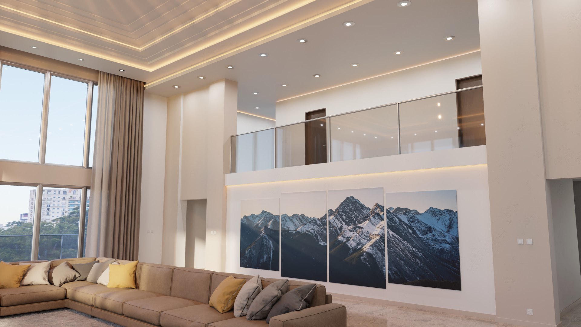 3D Modern Living Room Hall - TurboSquid 2097591