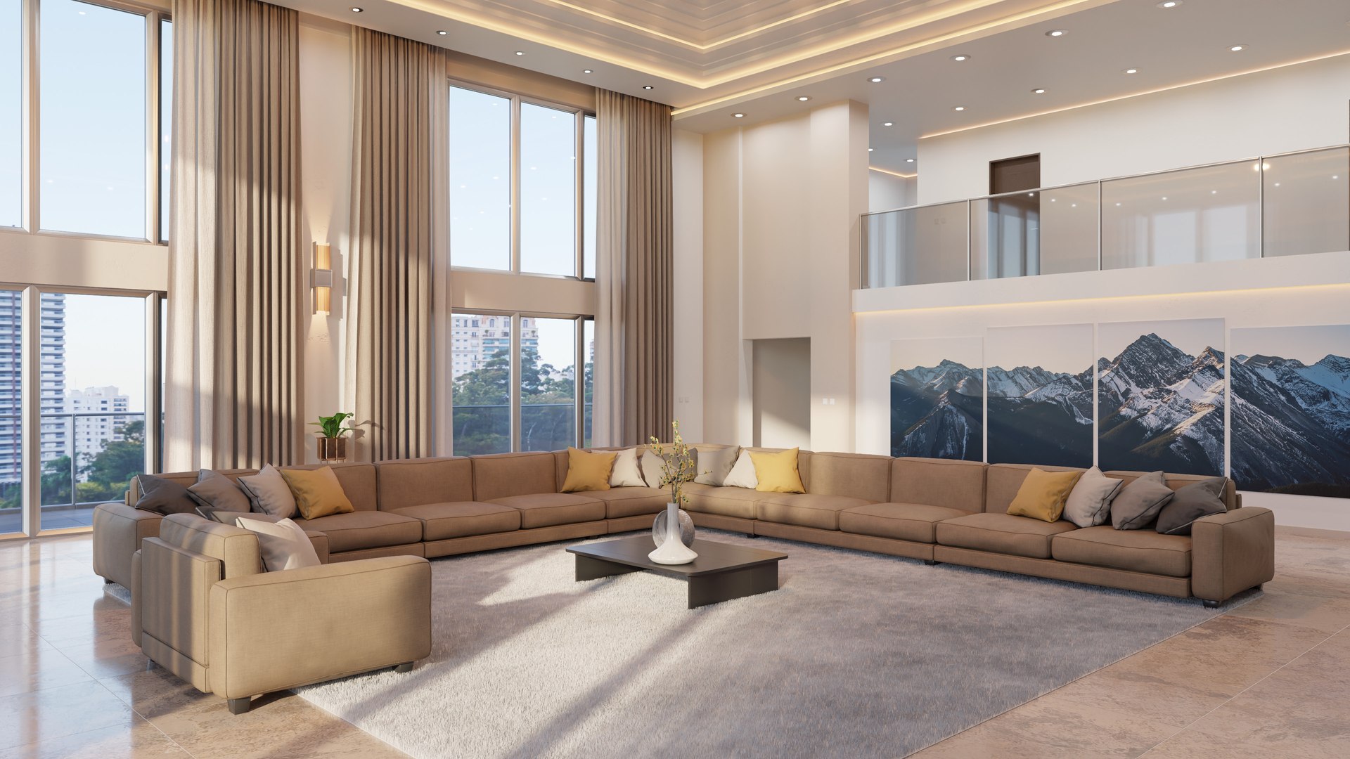 3D Modern Living Room Hall - TurboSquid 2097591