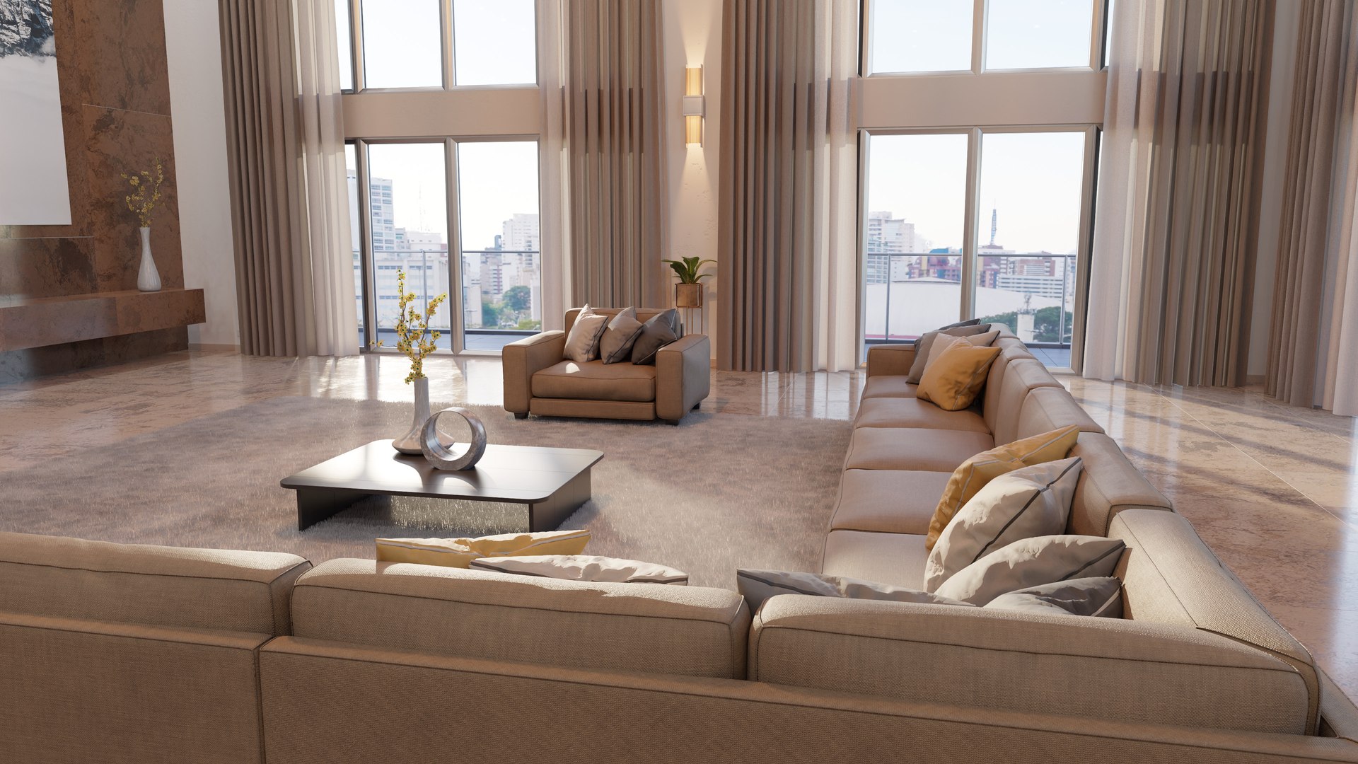 3D Modern Living Room Hall - TurboSquid 2097591