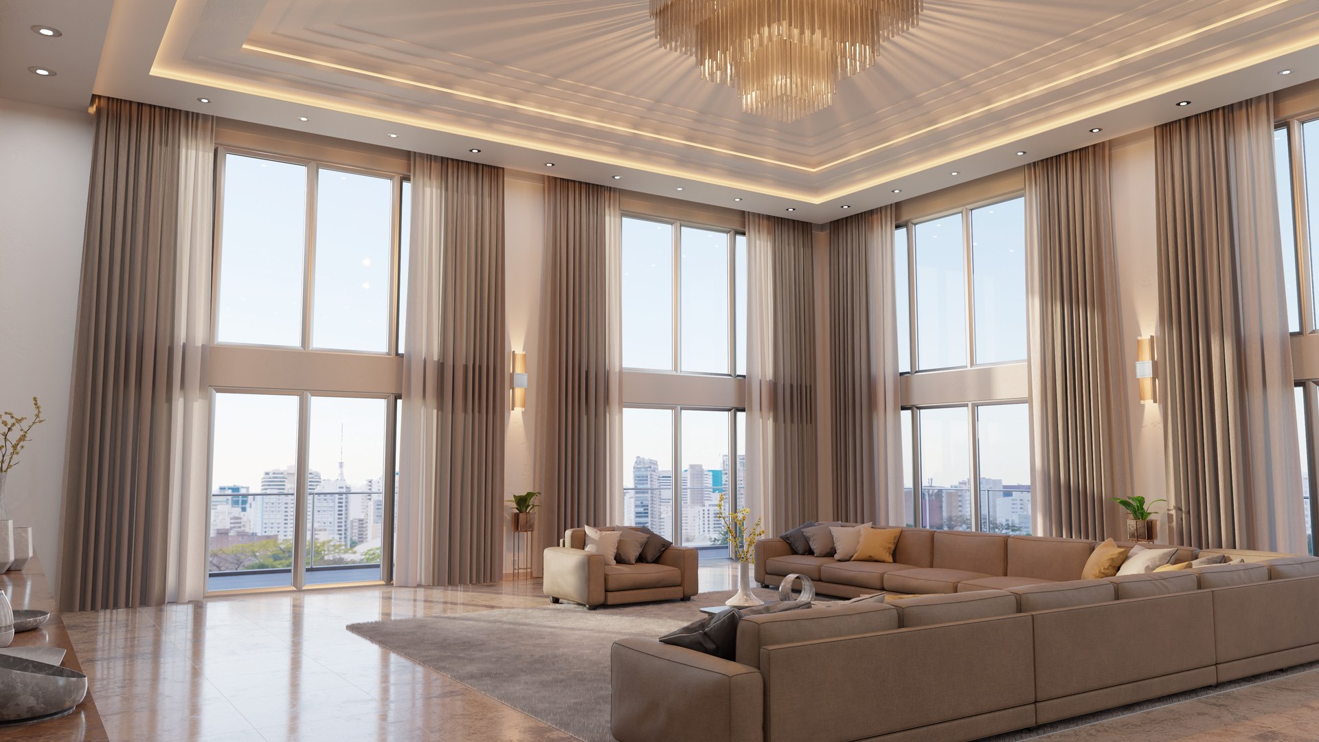 3D Modern Living Room Hall - TurboSquid 2097591