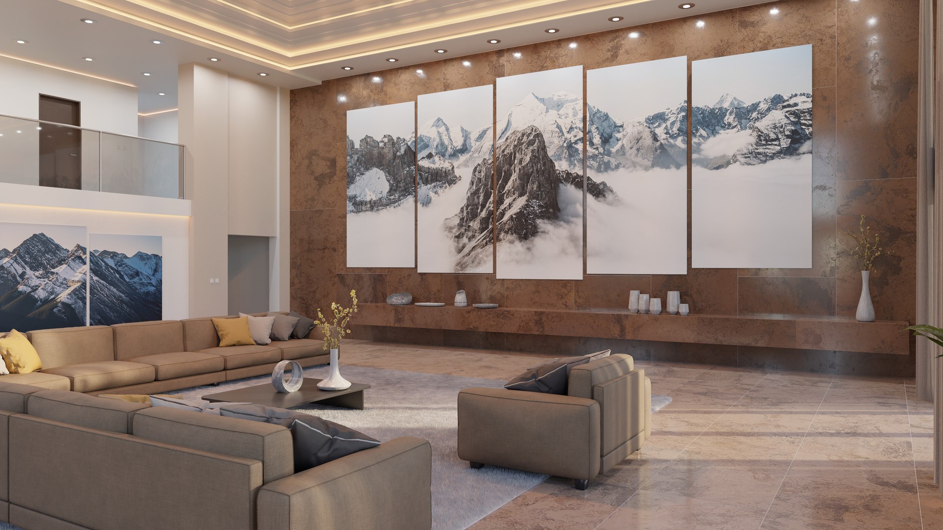 3D Modern Living Room Hall - TurboSquid 2097591
