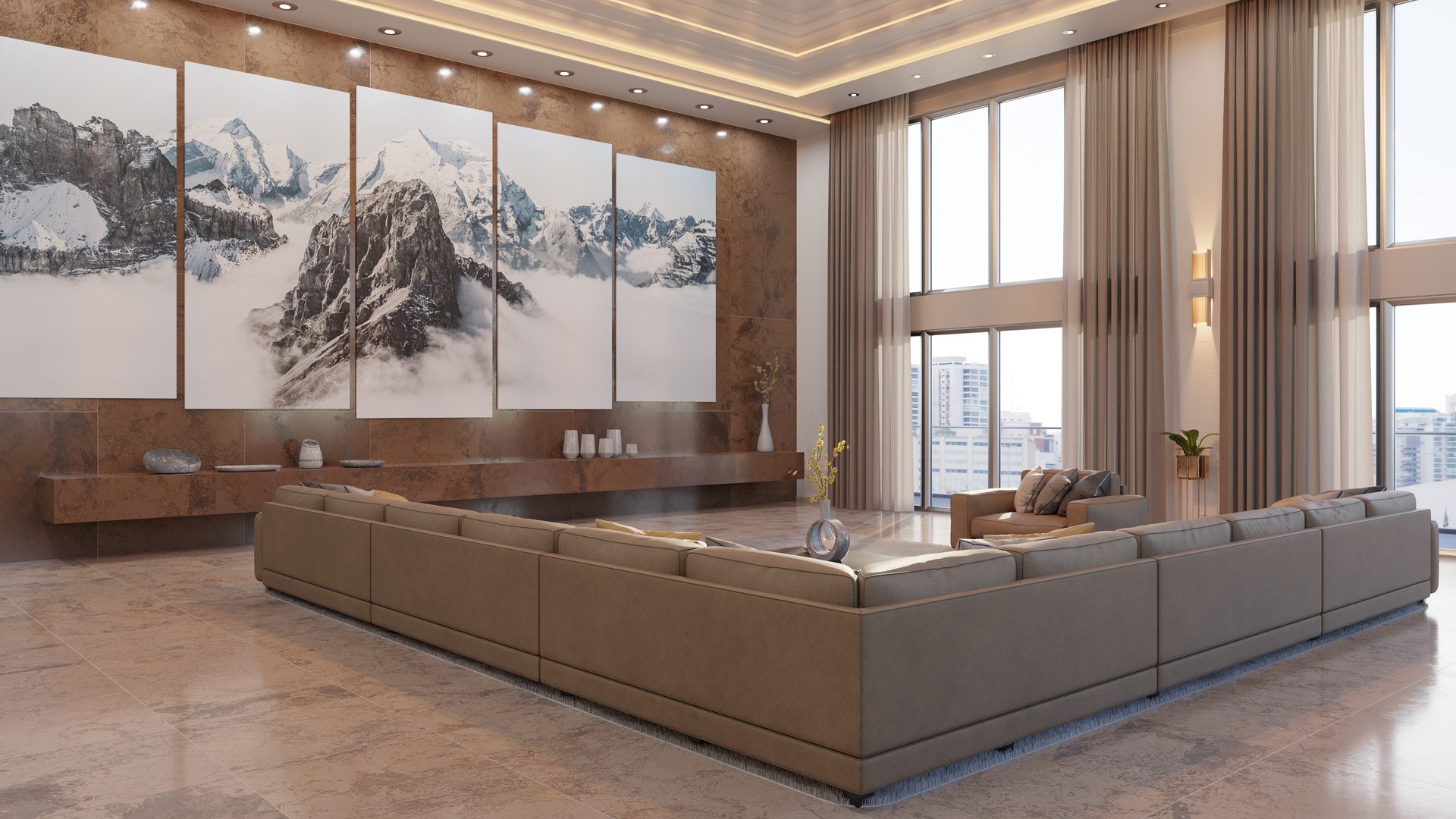 3D Modern Living Room Hall - TurboSquid 2097591