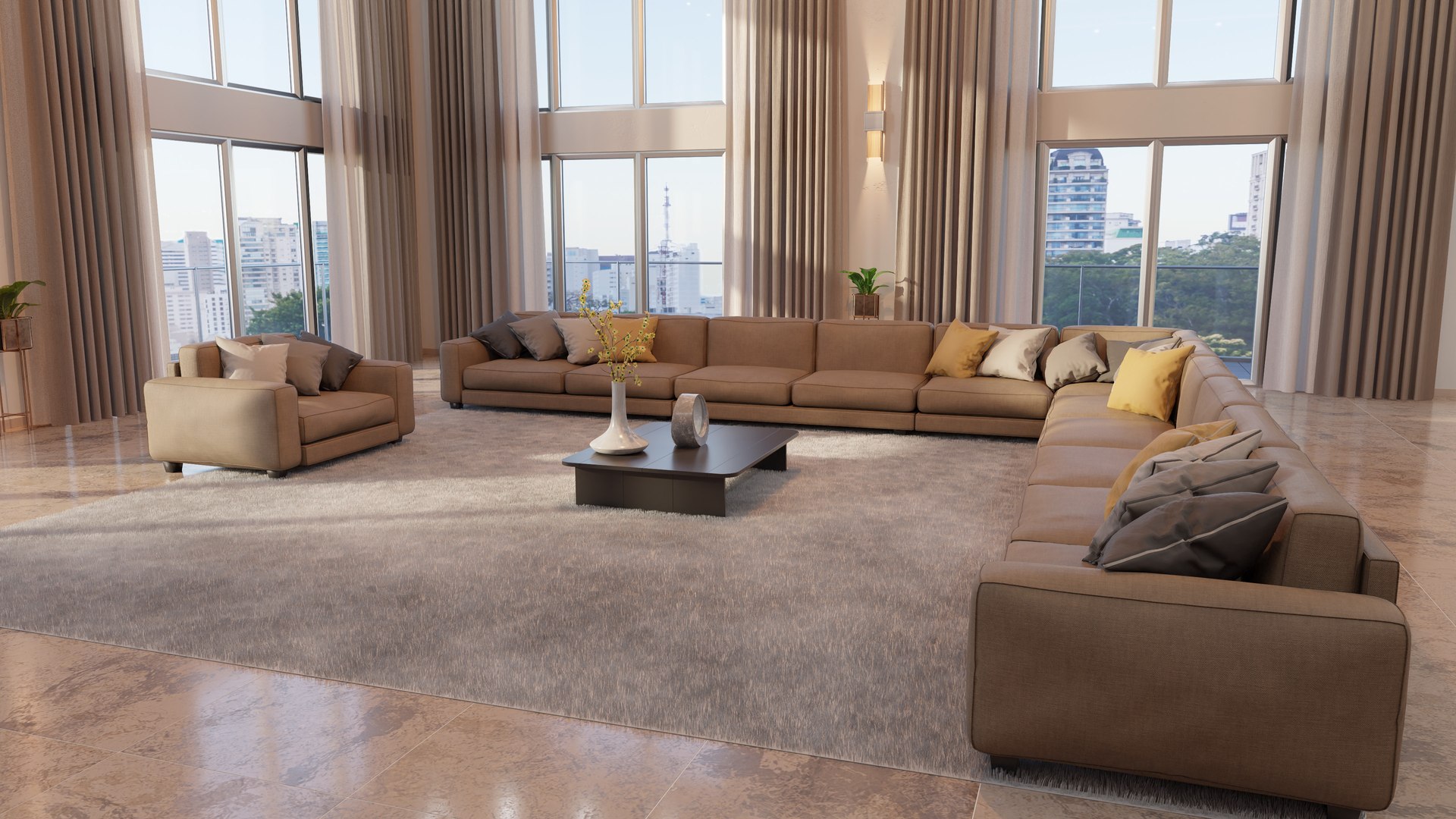 3D Modern Living Room Hall - TurboSquid 2097591