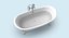 Baignoire classique - Le robinet est à moitié plein