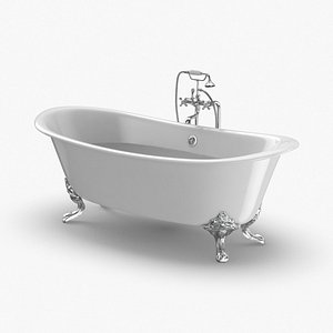 3D classical-bathtub---faucet-off-half-full
