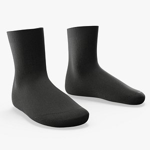 Mens Socks Pair Black 3D model