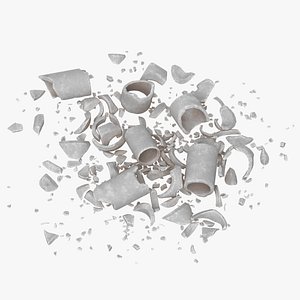 Pipes Concrete Pile 02 Small and Large 3D model