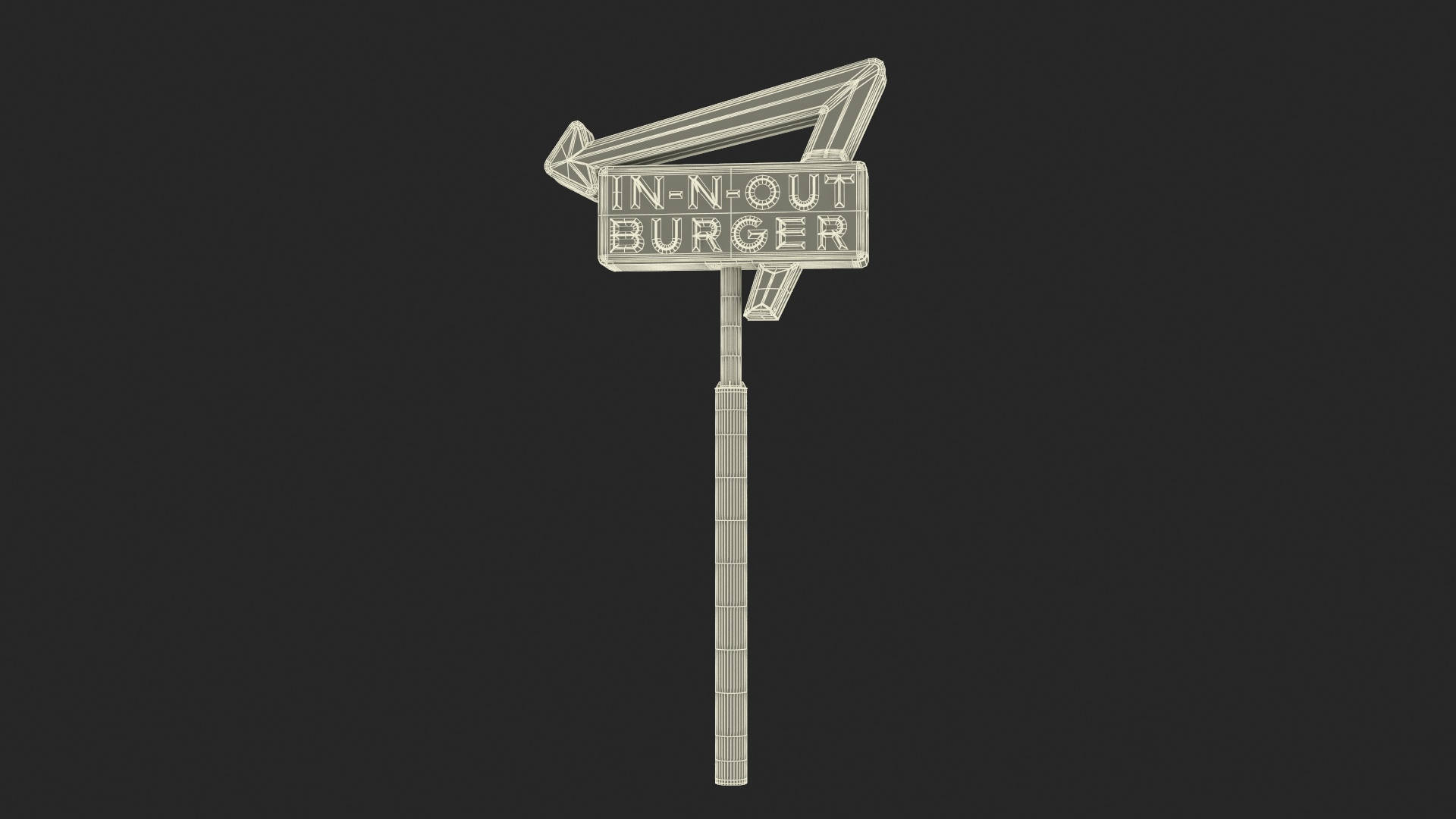 In N Out Burger Pole Sign Light 3D Model - TurboSquid 2280223