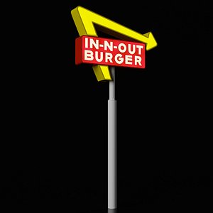 In N Out Burger Pole Sign Light