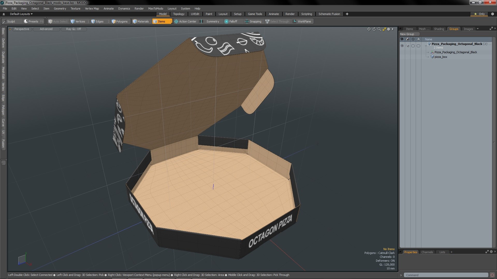 Pizza Packaging Octagonal Black 3D - TurboSquid 2002530