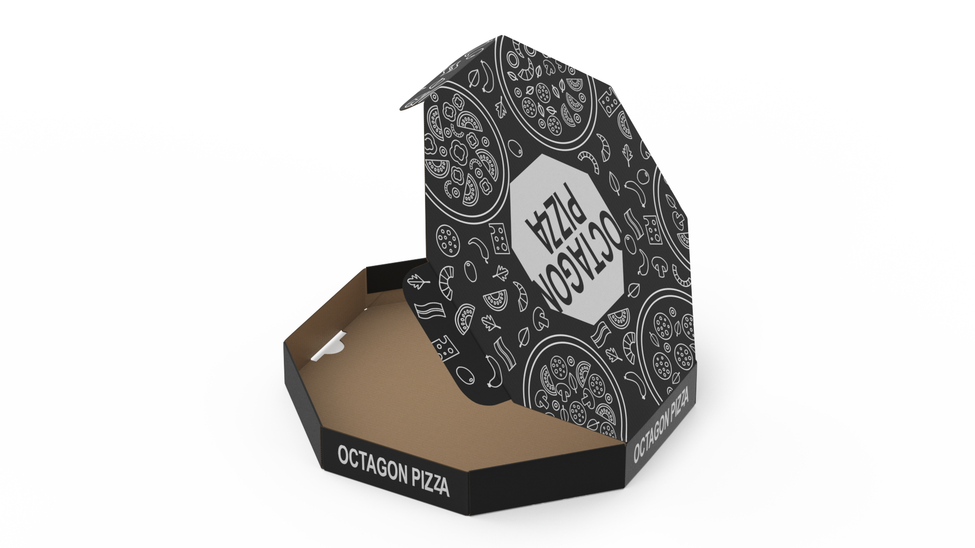 Pizza Packaging Octagonal Black 3D - TurboSquid 2002530