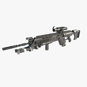 Science fiction style sniper rifle model