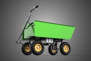 POWER ENGINE MOTOR CART WHEEL BARROW WAGON TROLLEY AGRICULTURE 4 3D