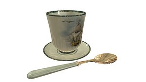 Cup with a ship 3D model