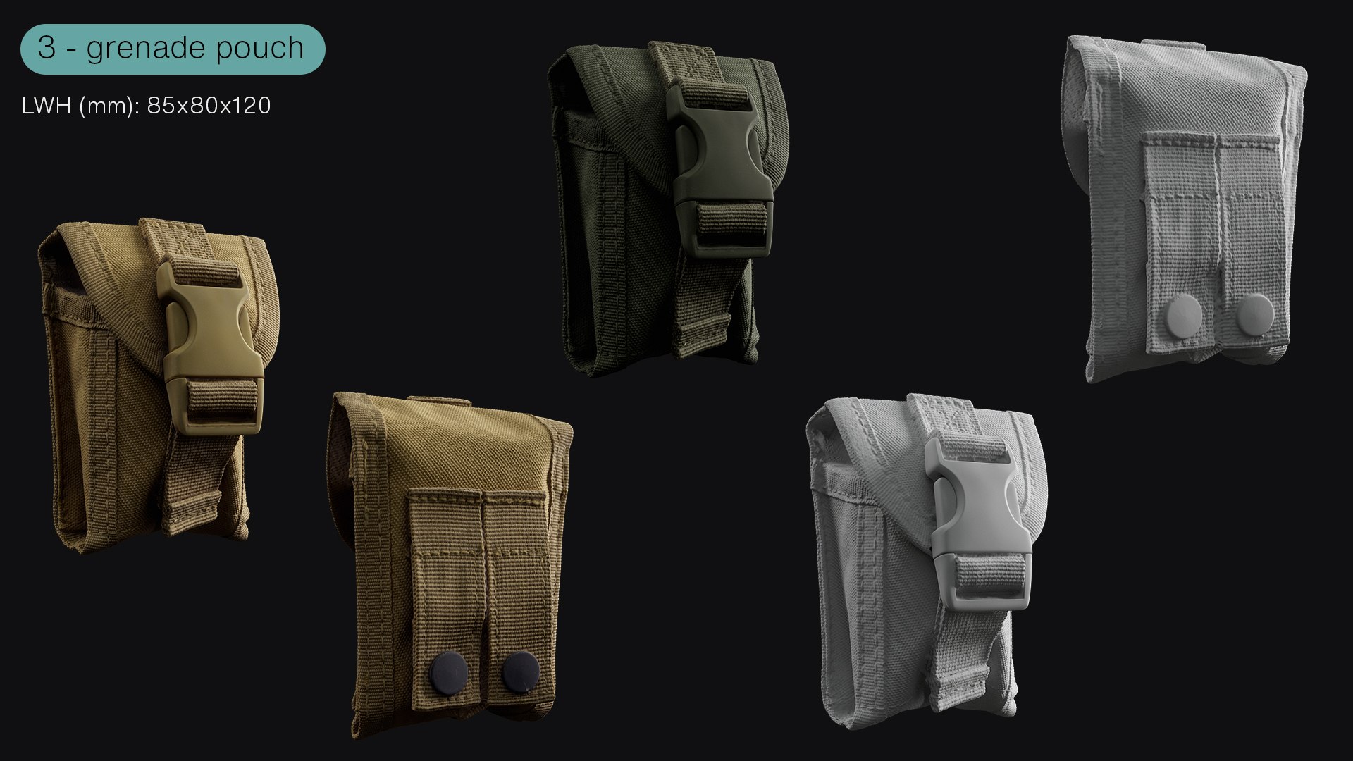 Tactical Army Pouches 3D model https://p.turbosquid.com/ts-thumb/Of/8vPFgH/Xq/p03/jpg/1742207709/1920x1080/fit_q87/cd1ce3e51d53c63ef9eede00c88fa7b191641e67/p03.jpg