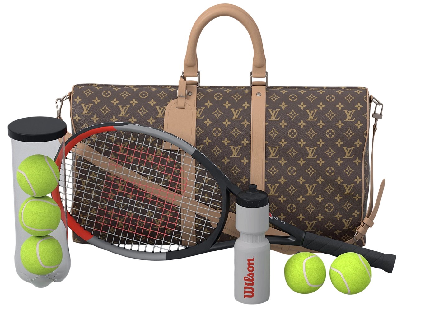 Monogram Tennis Duffel Bag With Racket Balls Water Bottle Set 3D model https://p.turbosquid.com/ts-thumb/Of/Ama2cN/CG/normal_008/jpg/1790133486/1920x1080/fit_q87/2a15df779a2345a9aec6697a5b0bf984bbbb21ee/normal_008.jpg