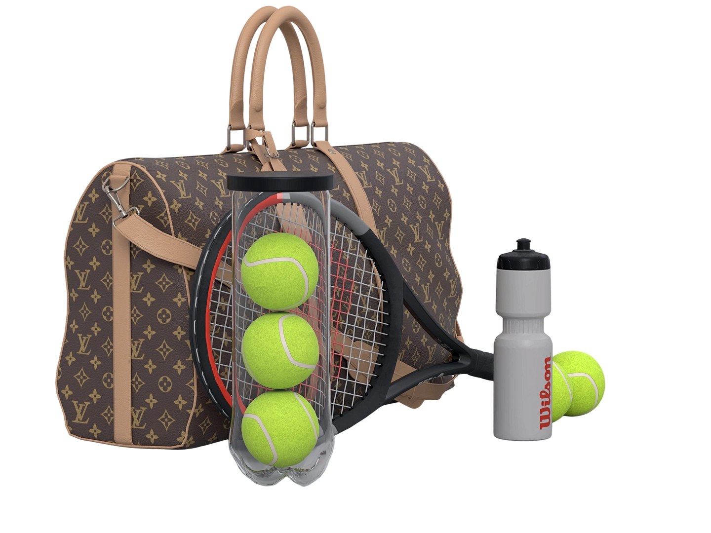 Monogram Tennis Duffel Bag With Racket Balls Water Bottle Set 3D model https://p.turbosquid.com/ts-thumb/Of/Ama2cN/nh/normal_005/jpg/1790133477/1920x1080/fit_q87/1d461c85c5e715dd20aefcc3966152dfadd3a9dd/normal_005.jpg