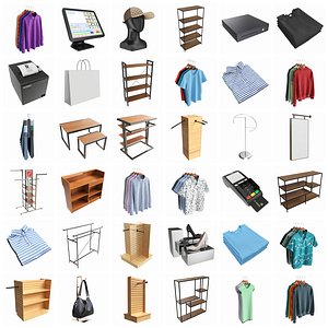 3D Clothing store items model