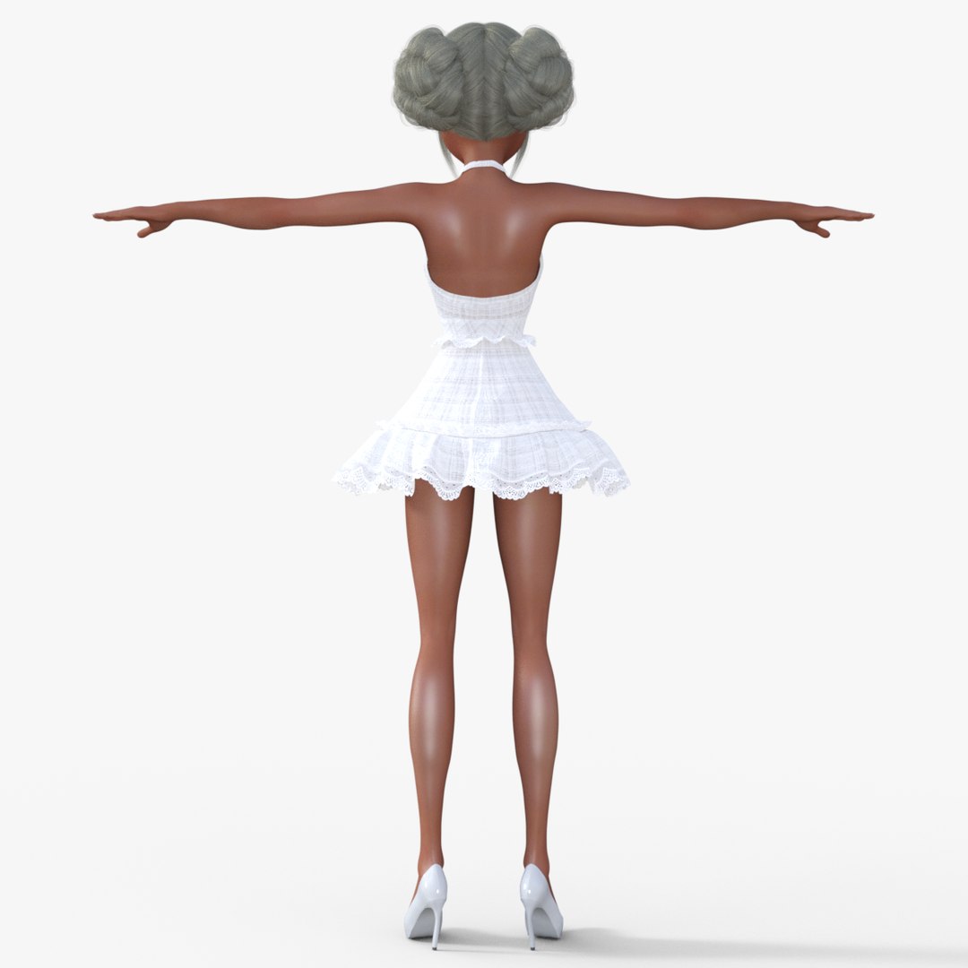 Girl In White Dress Rigged 3D Model - TurboSquid 2186973