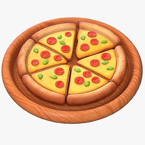 Cartoon Pizza 3D model