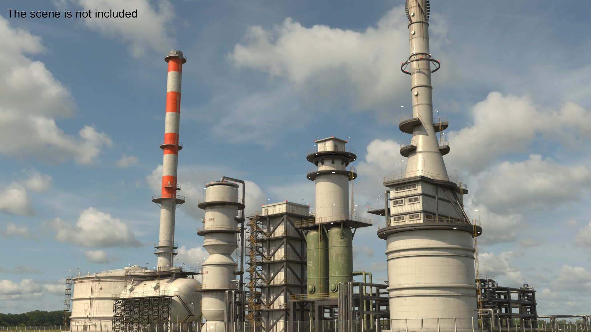 Fuel Processing Factory With Chimney Pipe 3D - TurboSquid 2371604