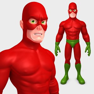 Cartoon Super Hero Rigged