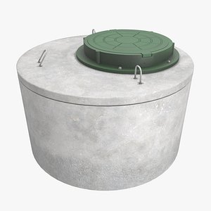 3D Sewerage concrete ring and manhole