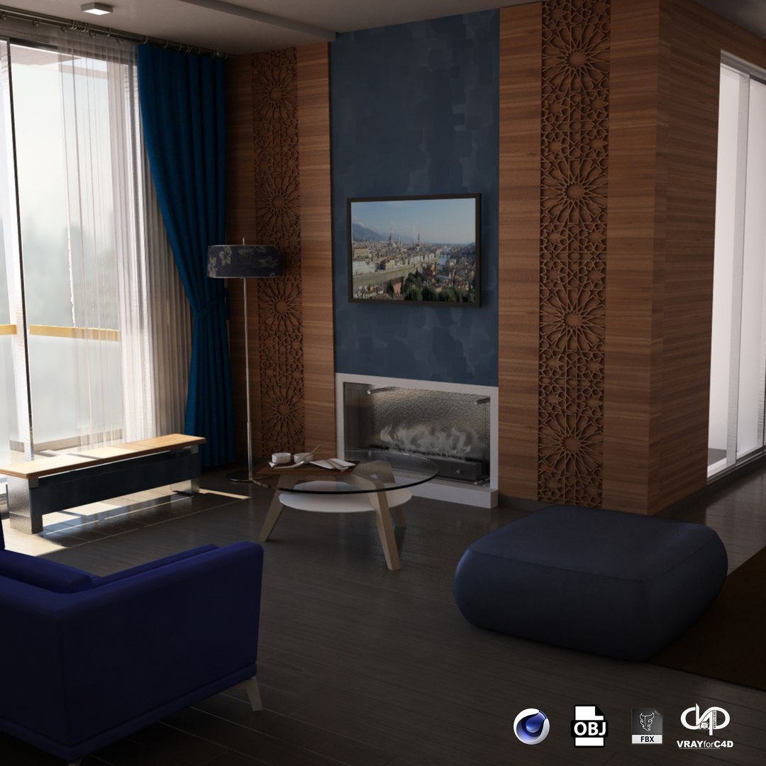 Moroccan Living Room Modern 3D Model - TurboSquid 1311631