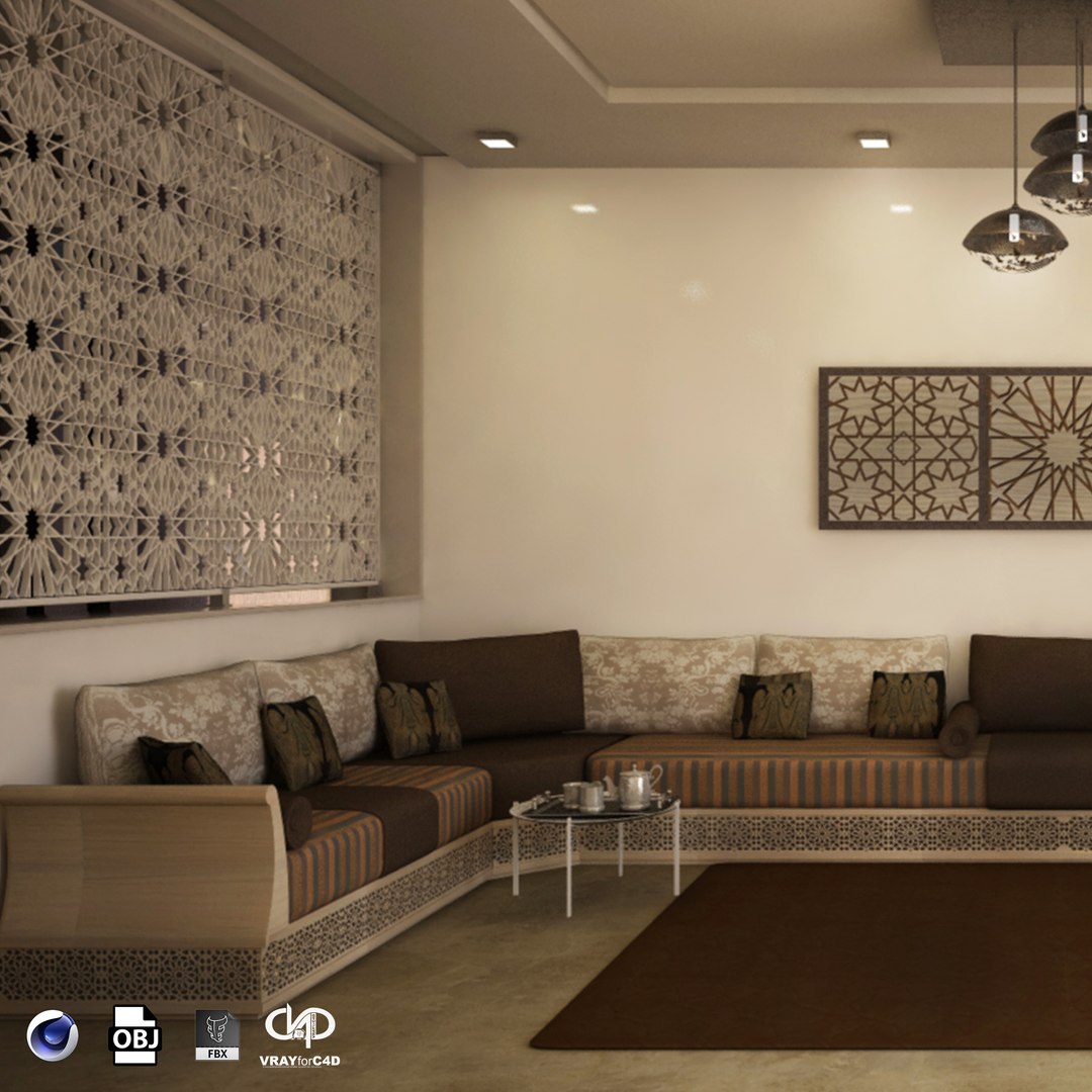 Moroccan Living Room Modern 3D Model - TurboSquid 1311631