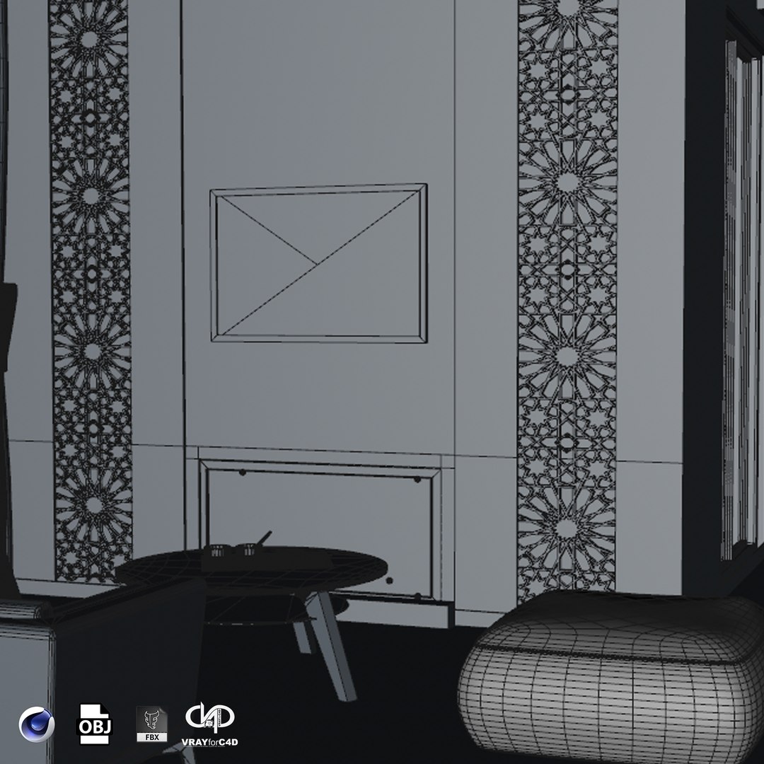 Moroccan Living Room Modern 3D Model - TurboSquid 1311631