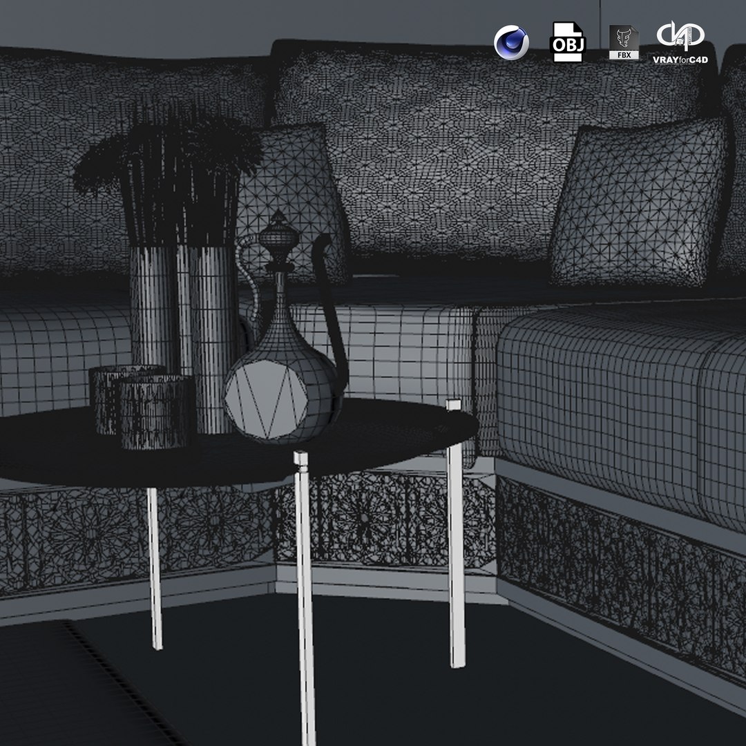 Moroccan Living Room Modern 3D Model - TurboSquid 1311631