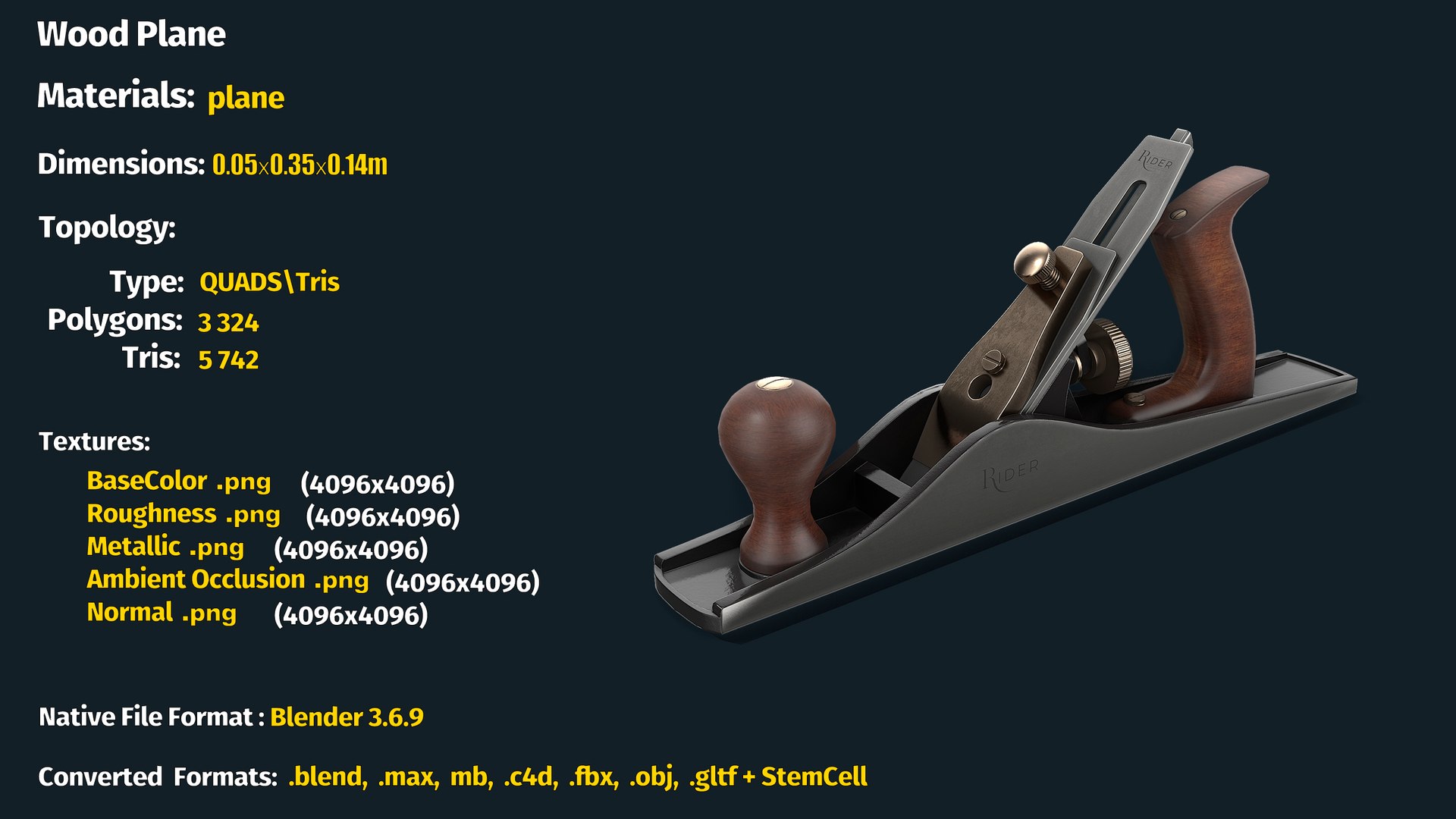 Wood Plane Model - TurboSquid 2247901