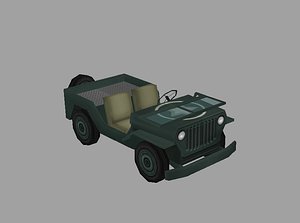 free jeep willys polys 3d model