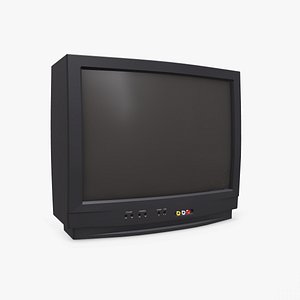 Old Retro Vintage CRT TV Low-poly PBR 3D model