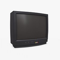 Old Retro Vintage CRT TV Low-poly PBR